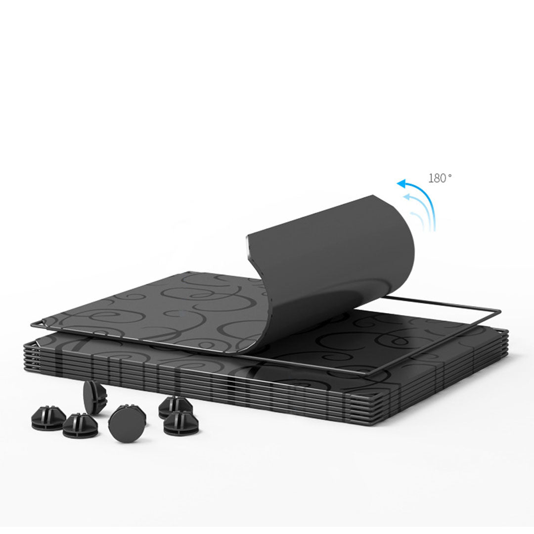 SOGA 6 Cubes Black Portable Wardrobe Divide-Grid Modular Storage Organiser Foldable Closet