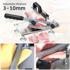 SOGA 2X Manual Frozen Meat Slicer Handle Meat Cutting Machine 18/10 Commercial Grade Stainless Steel