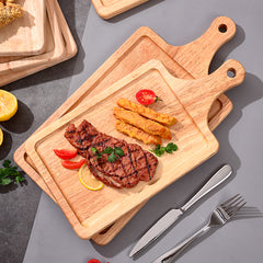 SOGA 2X 35cm Rectangle Premium Wooden Oak  Food Serving Tray Charcuterie Board Paddle Home Decor