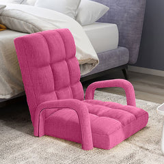 SOGA 2X Foldable Lounge Cushion Adjustable Floor Lazy Recliner Chair with Armrest Pink