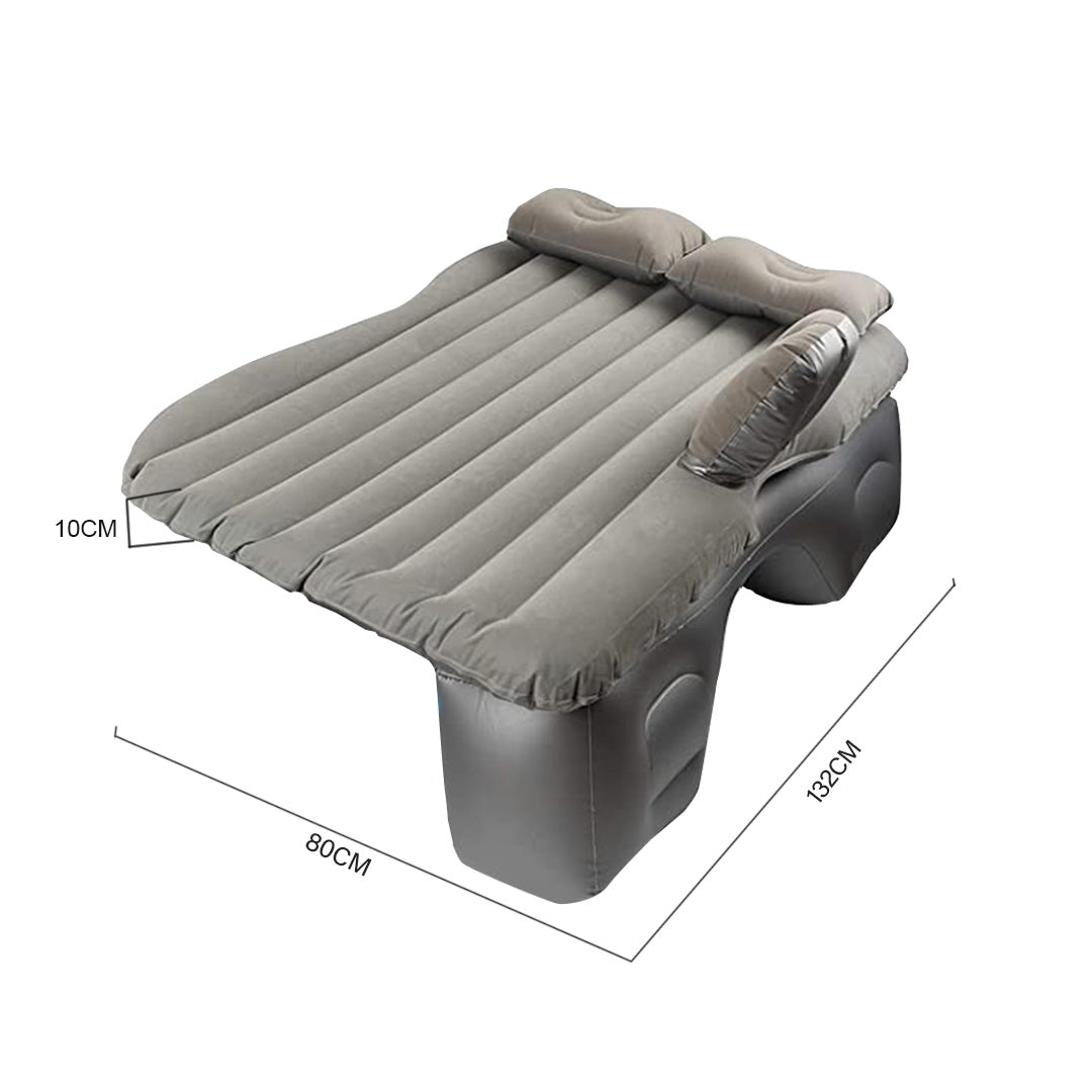 SOGA Grey Stripe Inflatable Car Mattress Portable Camping Rest Air Bed Travel Compact Sleeping Kit Essentials