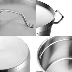 SOGA Commercial 304 Stainless Steel Steamer With 2 Tiers Top Food Grade 45*28cm