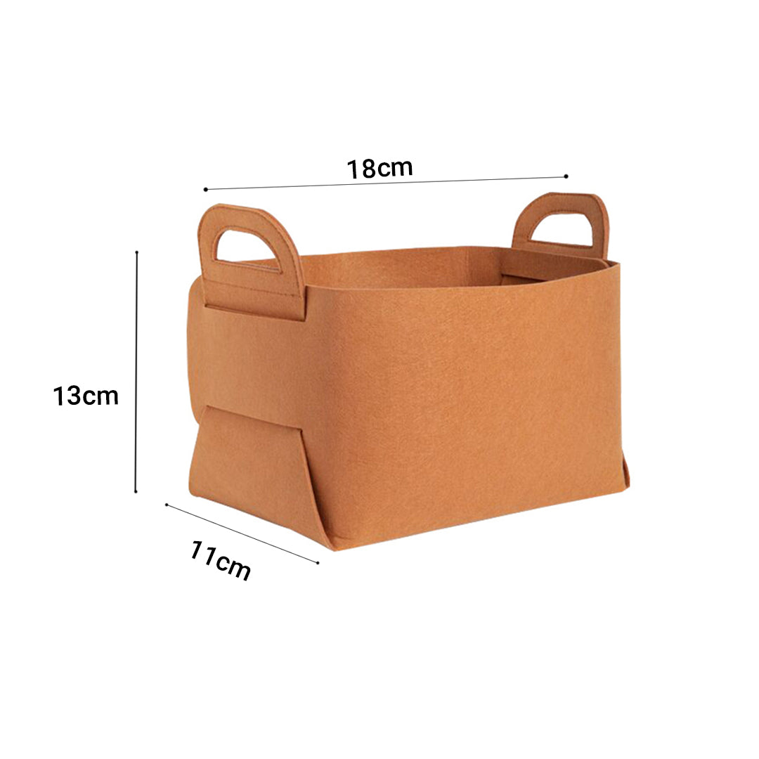 SOGA 4X Small Coffee Foldable Felt Storage Portable Collapsible Bag Home Office Foldable Organiser with Carry Handles