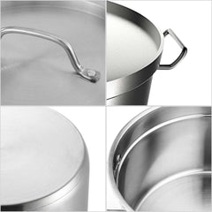 SOGA 2X Commercial 304 Stainless Steel Steamer With 2 Tiers Top Food Grade 45*28cm