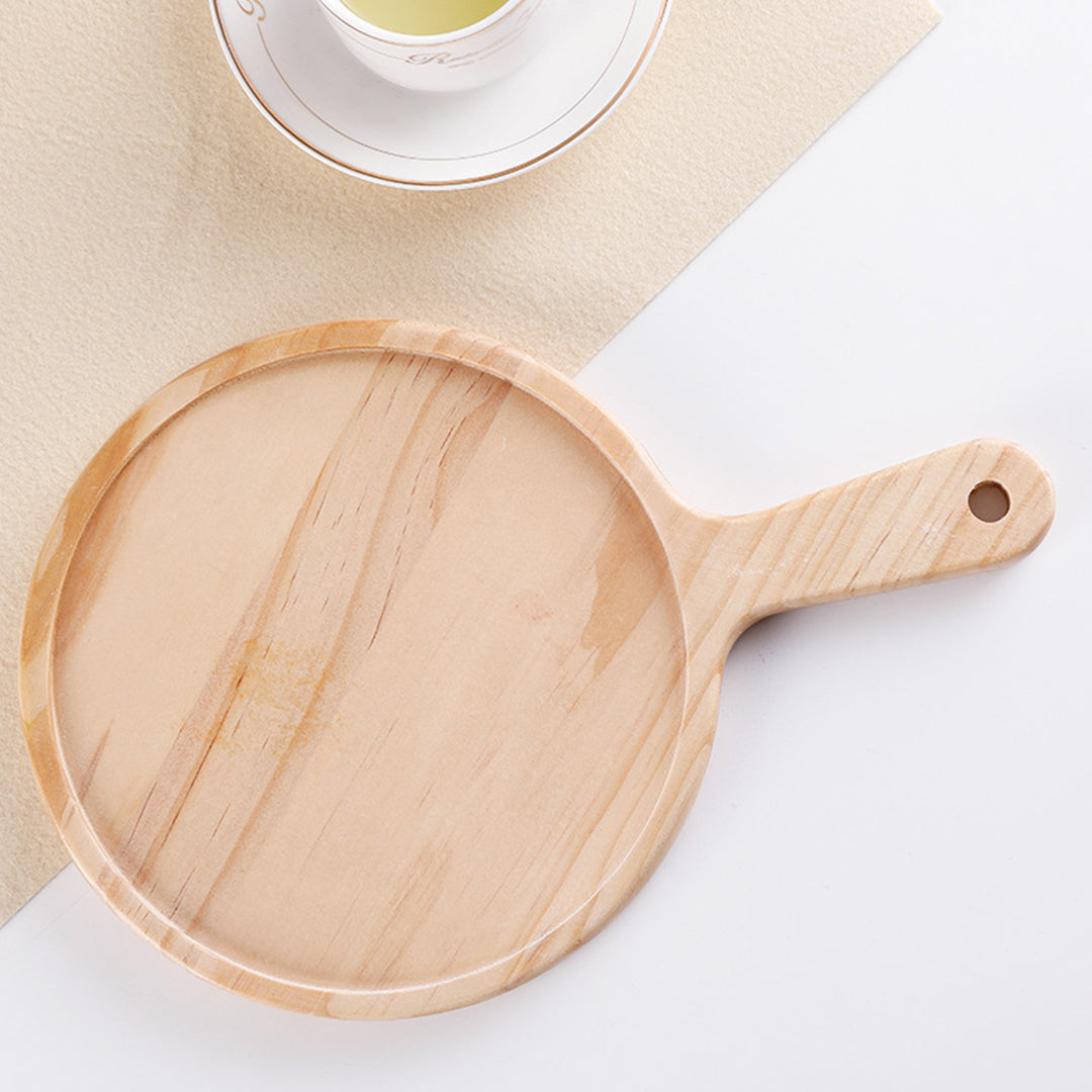 SOGA 2X 7 inch Round Premium Wooden Pine Food Serving Tray Charcuterie Board Paddle Home Decor