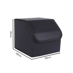 SOGA 2X Leather Car Boot Collapsible Foldable Trunk Cargo Organizer Portable Storage Box Black Small