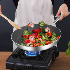 SOGA Stainless Steel Fry Pan 26cm Frying Pan Induction FryPan Non Stick Interior