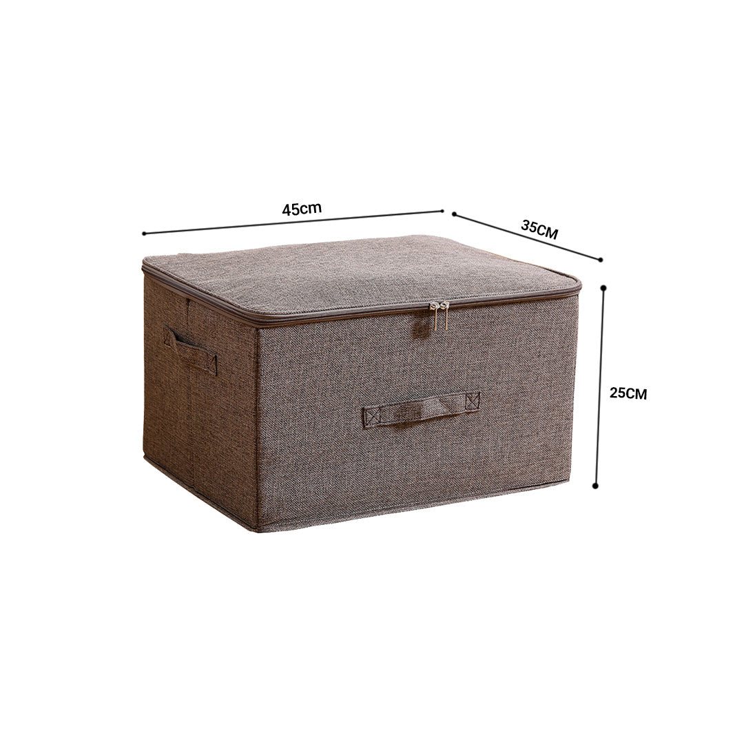 SOGA 2X Coffee Large Portable Double Zipper Storage Box Moisture Proof Clothes Basket Foldable Home Organiser