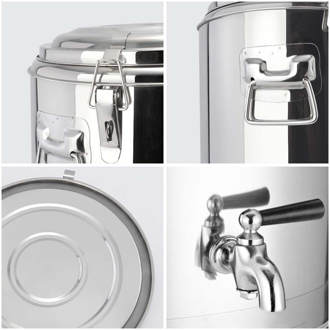 SOGA 12L Stainless Steel Insulated Stock Pot Dispenser Hot & Cold Beverage Container With Tap