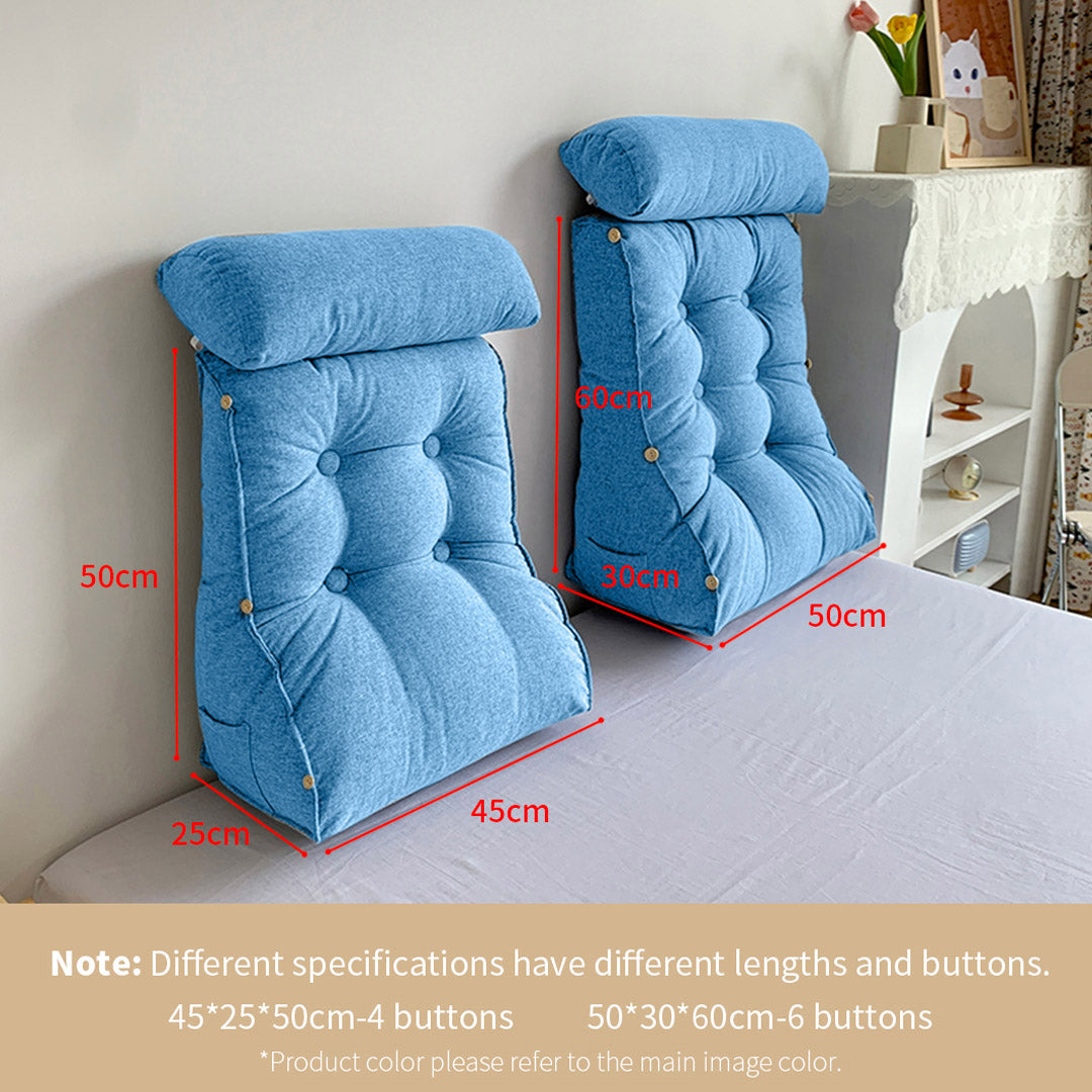 SOGA 4X 45cm Blue Triangular Wedge Lumbar Pillow Headboard Backrest Sofa Bed Cushion Home Decor