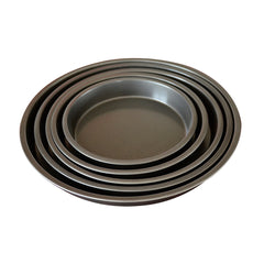 SOGA Round Black Steel Non-stick Pizza Tray Oven Baking Plate Pan Set