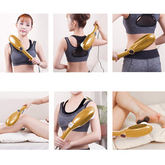 SOGA 2X 6 Heads Portable Handheld Massager Soothing Stimulate Blood Flow Yellow