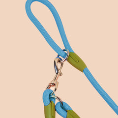 SOGA 220cm Multifunction Hands-Free Rope Pet Cat Dog Puppy Double Ended Leash for Walking Training Tracking Obedience Blue