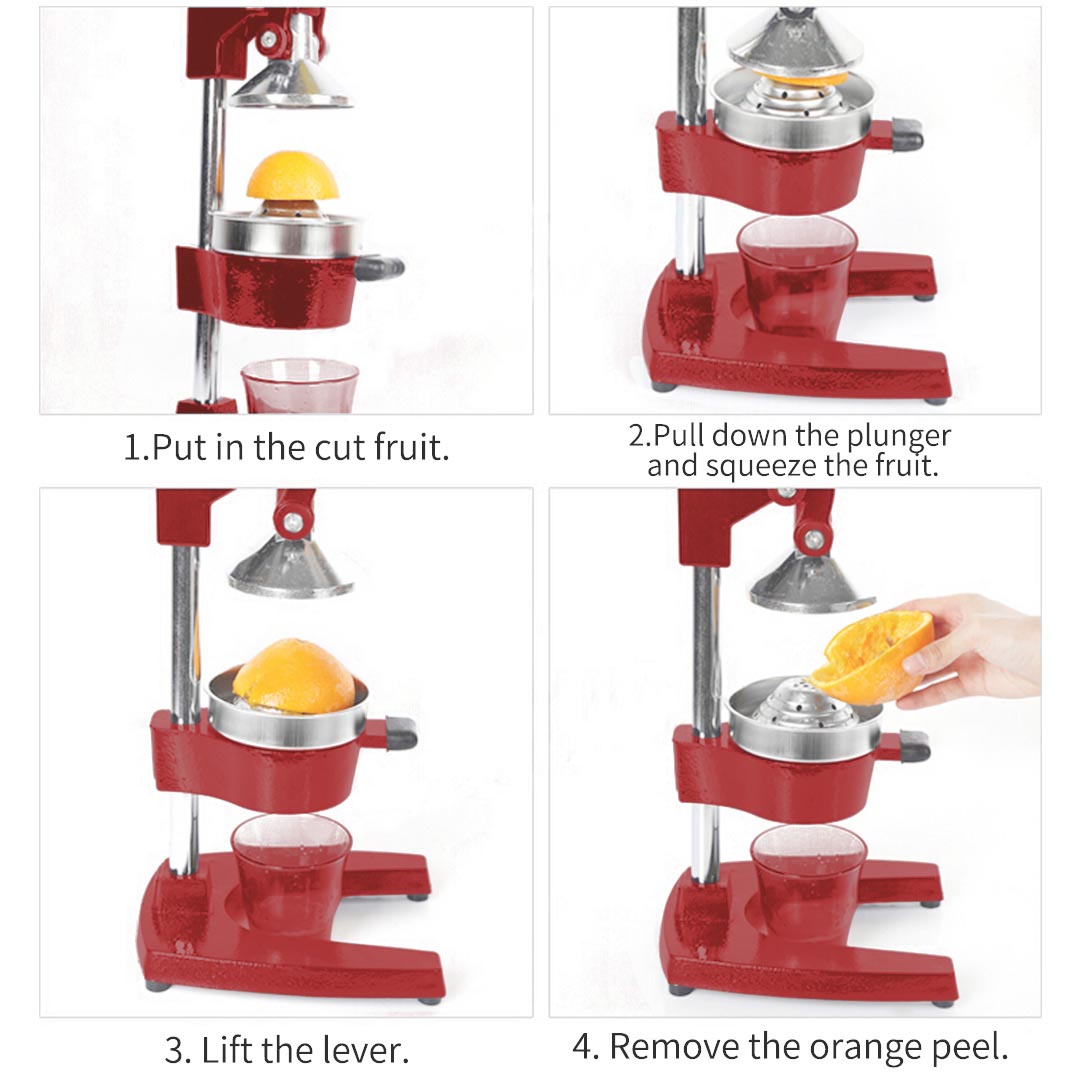 SOGA 2X Commercial Manual Juicer Hand Press Juice Extractor Squeezer Orange Citrus Red