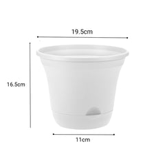 SOGA 19.5cm White Plastic Plant Pot Self Watering Planter Flower Bonsai Indoor Outdoor Garden Decor Set of 3