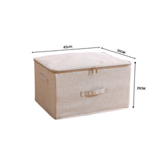 SOGA 2X Beige Large Portable Double Zipper Storage Box Moisture Proof Clothes Basket Foldable Home Organiser