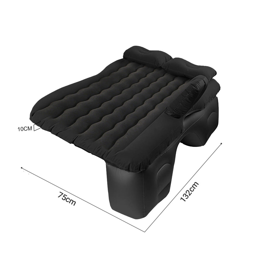SOGA Black Ripple Inflatable Car Mattress Portable Camping Air Bed Travel Sleeping Kit Essentials