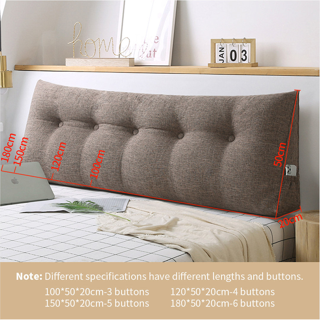 SOGA 4X 150cm Coffee Triangular Wedge Bed Pillow Headboard Backrest Bedside Tatami Cushion Home Decor