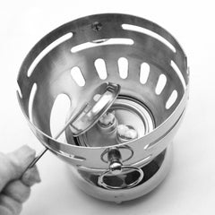 SOGA 4X Stainless Steel Mini Asian Buffet Hot Pot Single Person Shabu Alcohol Stove Burner with Glass Lid