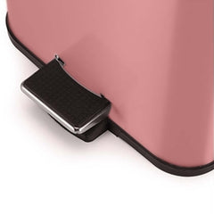 SOGA Foot Pedal Stainless Steel Rubbish Recycling Garbage Waste Trash Bin Square 12L Pink
