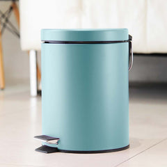 SOGA Foot Pedal Stainless Steel Rubbish Recycling Garbage Waste Trash Bin Round 7L Blue