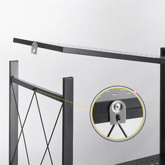 SOGA 3 Tier Steel Black Foldable Kitchen Cart Multi-Functional Shelves Portable Storage Organizer with Wheels
