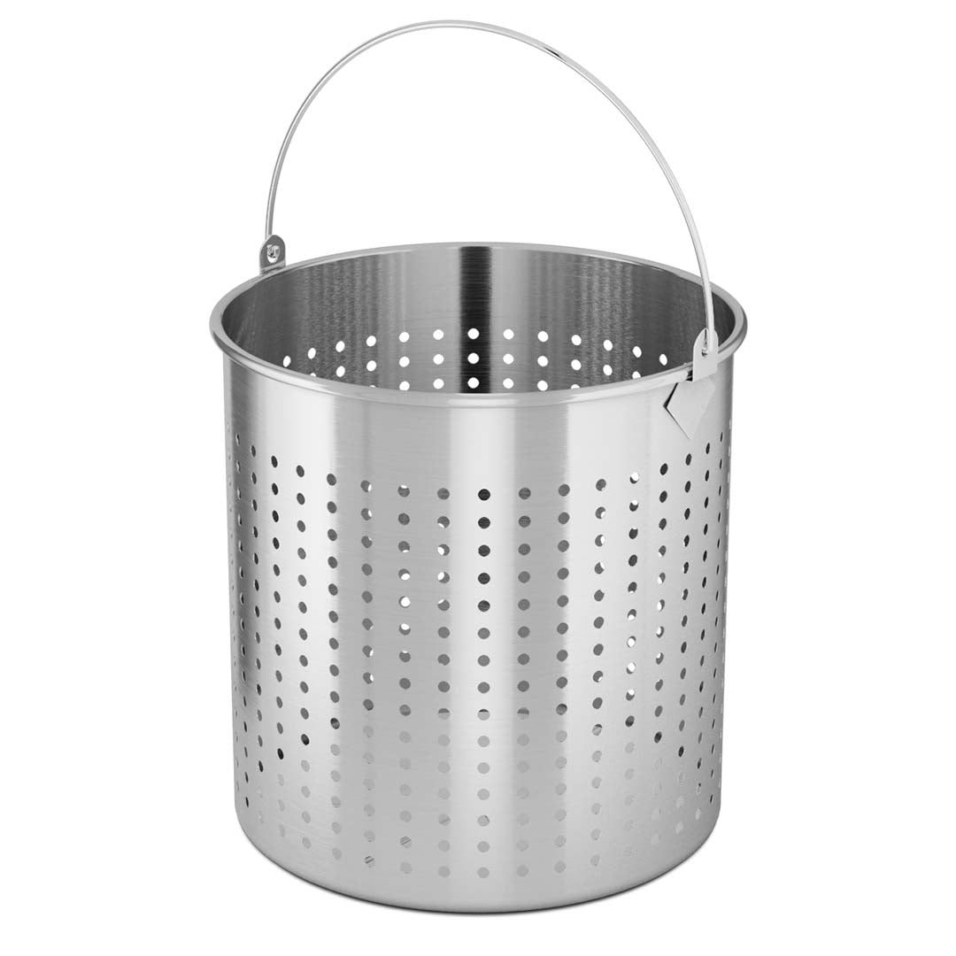 SOGA 2X 33L 18/10 Stainless Steel Perforated Stockpot Basket Pasta Strainer with Handle