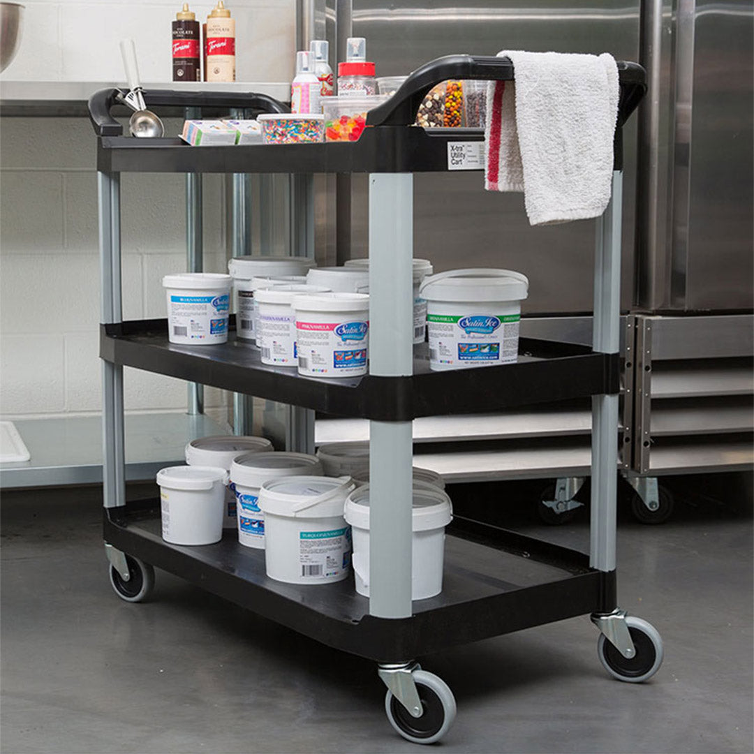 SOGA 2x 3 Tier Food Trolley Food Waste Cart Food Utility Mechanic Kitchen Small
