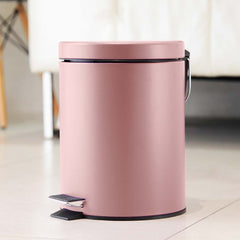 SOGA 4X Foot Pedal Stainless Steel Rubbish Recycling Garbage Waste Trash Bin Round 7L Pink