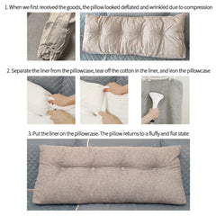 SOGA 4X 150cm Silver Triangular Wedge Bed Pillow Headboard Backrest Bedside Tatami Cushion Home Decor