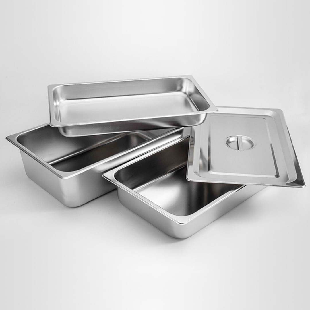 SOGA 12X Gastronorm GN Pan Full Size 1/1 GN Pan 6.5cm Deep Stainless Steel Tray With Lid
