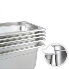 SOGA 6X Gastronorm GN Pan Full Size 1/2 GN Pan 15cm Deep Stainless Steel Tray