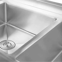 SOGA Stainless Steel Double Sink Bowl Work Bench Commercial Restaurant Food Prep 160*70*85cm