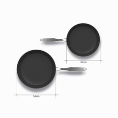 SOGA Stainless Steel Fry Pan 30cm 34cm Frying Pan Skillet Induction Non Stick Interior FryPan