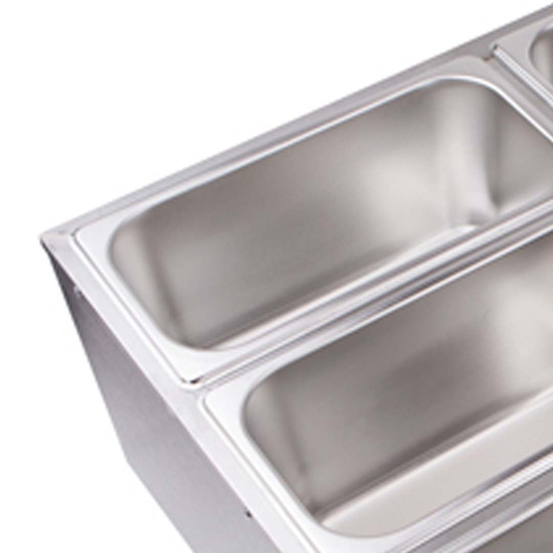 SOGA Stainless Steel 2 X 1/2 GN Pan Electric Bain-Marie Food Warmer with Lid