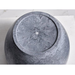 SOGA 27cm Weathered Grey Round Resin Plant Flower Pot in Cement Pattern Planter Cachepot for Indoor Home Office