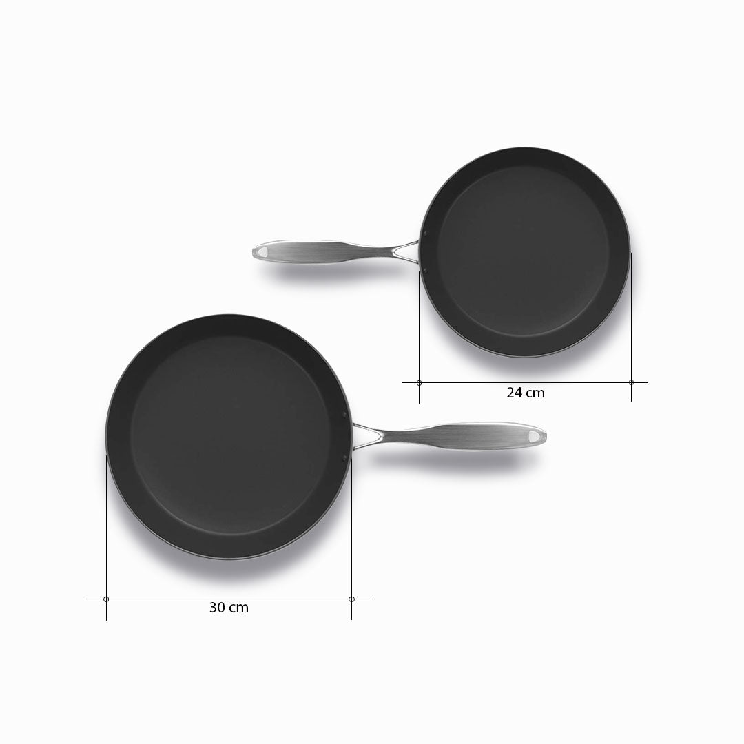 SOGA Stainless Steel Fry Pan 24cm 30cm Frying Pan Skillet Induction Non Stick Interior FryPan