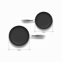 SOGA Stainless Steel Fry Pan 28cm 36cm Frying Pan Skillet Induction Non Stick Interior FryPan