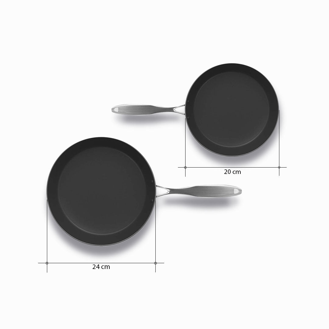 SOGA Stainless Steel Fry Pan 20cm 24cm Frying Pan Skillet Induction Non Stick Interior FryPan