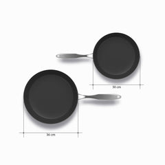 SOGA Stainless Steel Fry Pan 30cm 36cm Frying Pan Skillet Induction Non Stick Interior FryPan