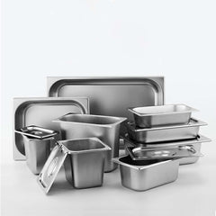 SOGA Gastronorm GN Pan Full Size 1/1 GN Pan 4cm Deep Stainless Steel Tray with Lid