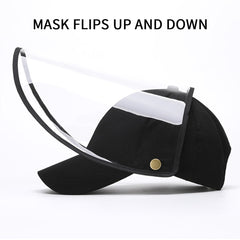Outdoor Protection Hat Anti-Fog Pollution Dust Saliva Protective Cap Full Face HD Shield Cover Adult Black