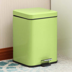 SOGA 4X Foot Pedal Stainless Steel Rubbish Recycling Garbage Waste Trash Bin Square 12L Green