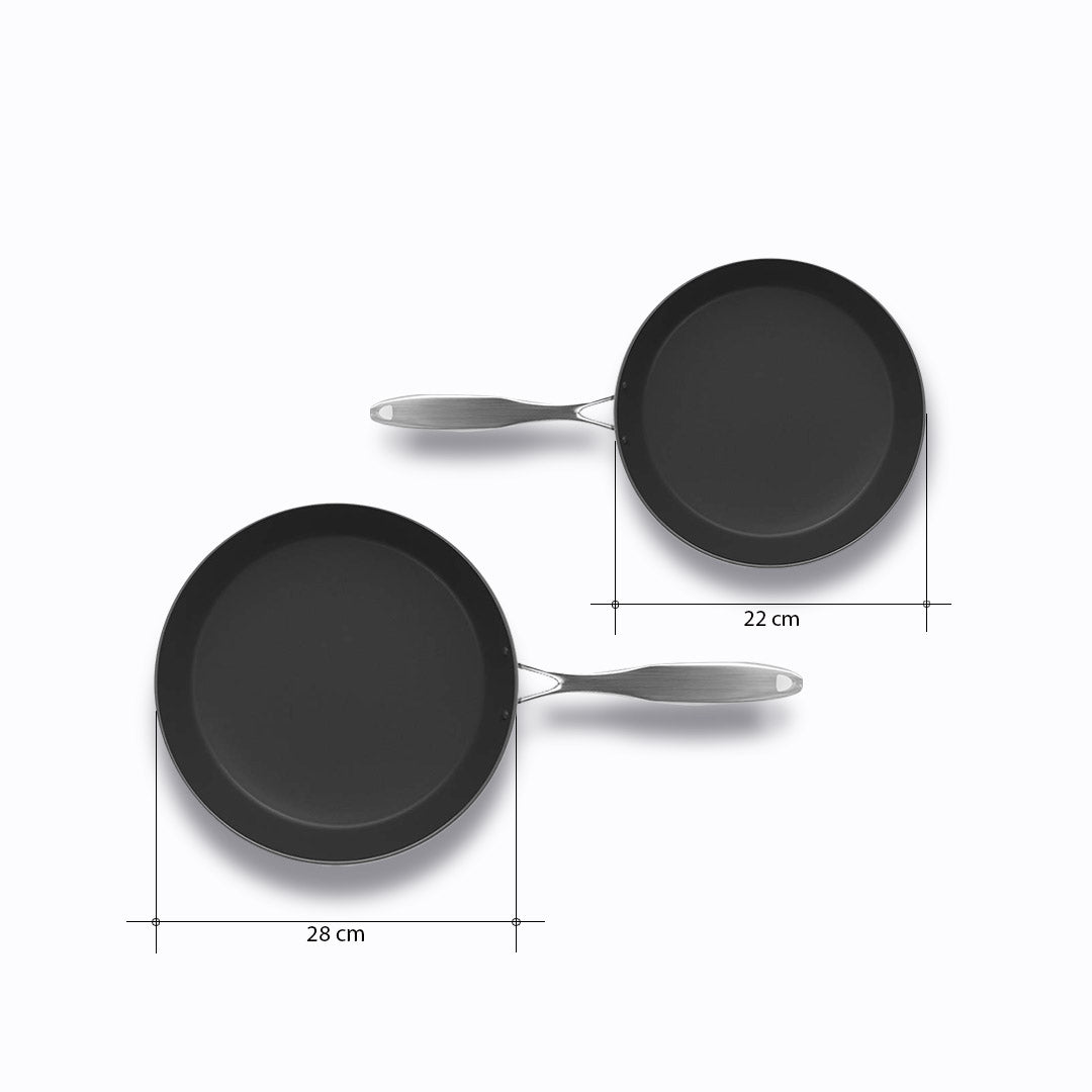 SOGA Stainless Steel Fry Pan 22cm 28cm Frying Pan Skillet Induction Non Stick Interior FryPan