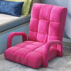 SOGA 2X Foldable Lounge Cushion Adjustable Floor Lazy Recliner Chair with Armrest Pink