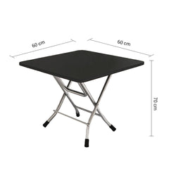 SOGA 2X Black Portable Square Table Standing Legs Foldable Furniture Home Decor