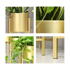 SOGA 2X 60cm Gold Metal Plant Stand with Flower Pot Holder Corner Shelving Rack Indoor Display
