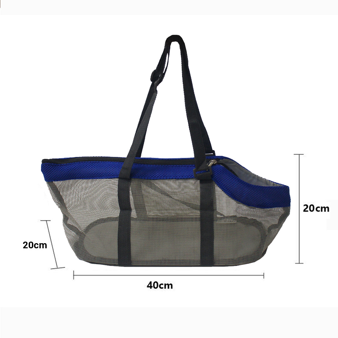 SOGA Grey Pet Carrier Bag Breathable Net Mesh Tote Pouch Dog Cat Travel Essentials