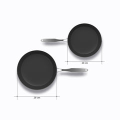 SOGA Stainless Steel Fry Pan 20cm 28cm Frying Pan Skillet Induction Non Stick Interior FryPan