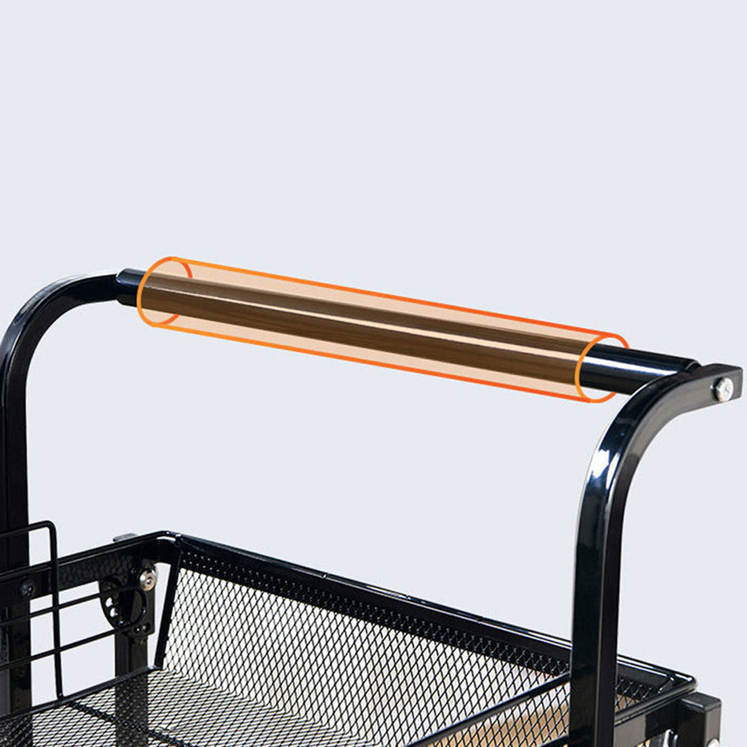 SOGA 2X 3 Tier Steel Black Adjustable Kitchen Cart Multi-Functional Shelves Portable Storage Organizer with Wheels